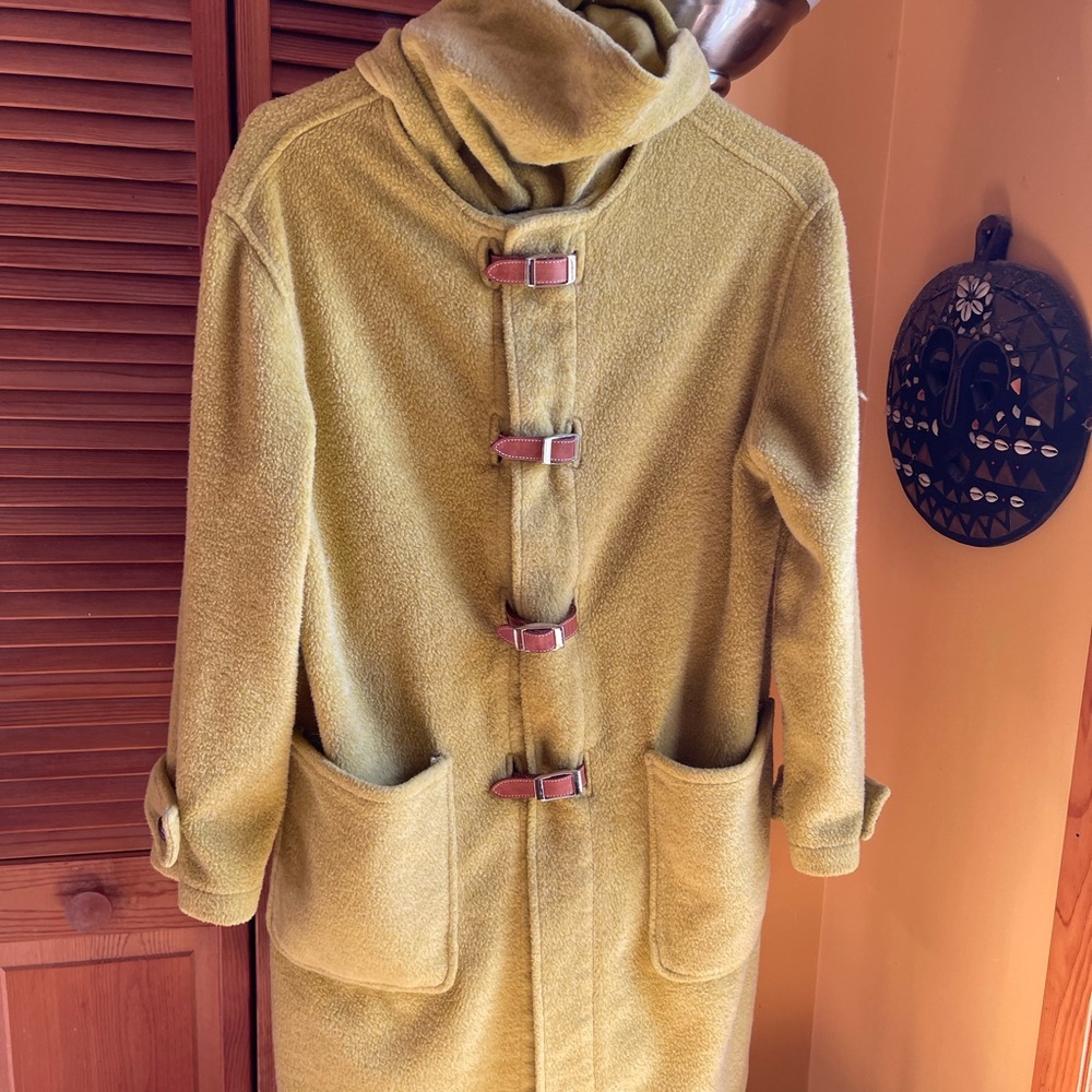 Fjällräven Green-Yellow Wool Blend  Fleece Coat
